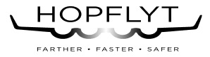 Victus-Hopflyt logo with bold black text and a stylized silver wave design in the center.