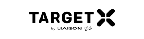 A bold black "V" overlays a circular target with concentric rings and a small dot in the center.